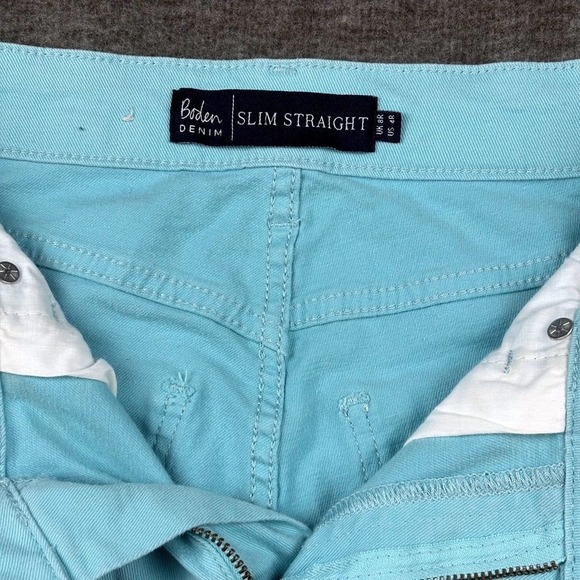Boden Denim Teal Jeans Slim Straight Women 4R Nautical Minimalist Stylish *READ‎ - Picture 6 of 14